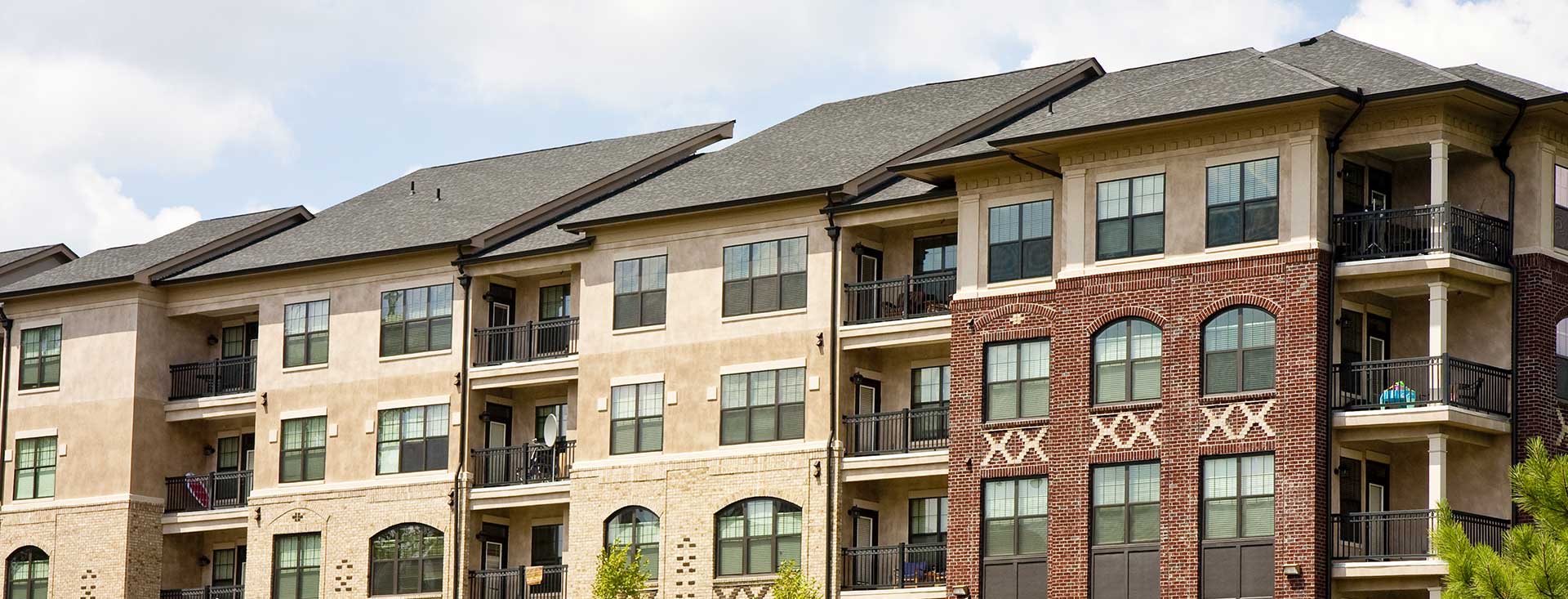 Brick and stone apartment building